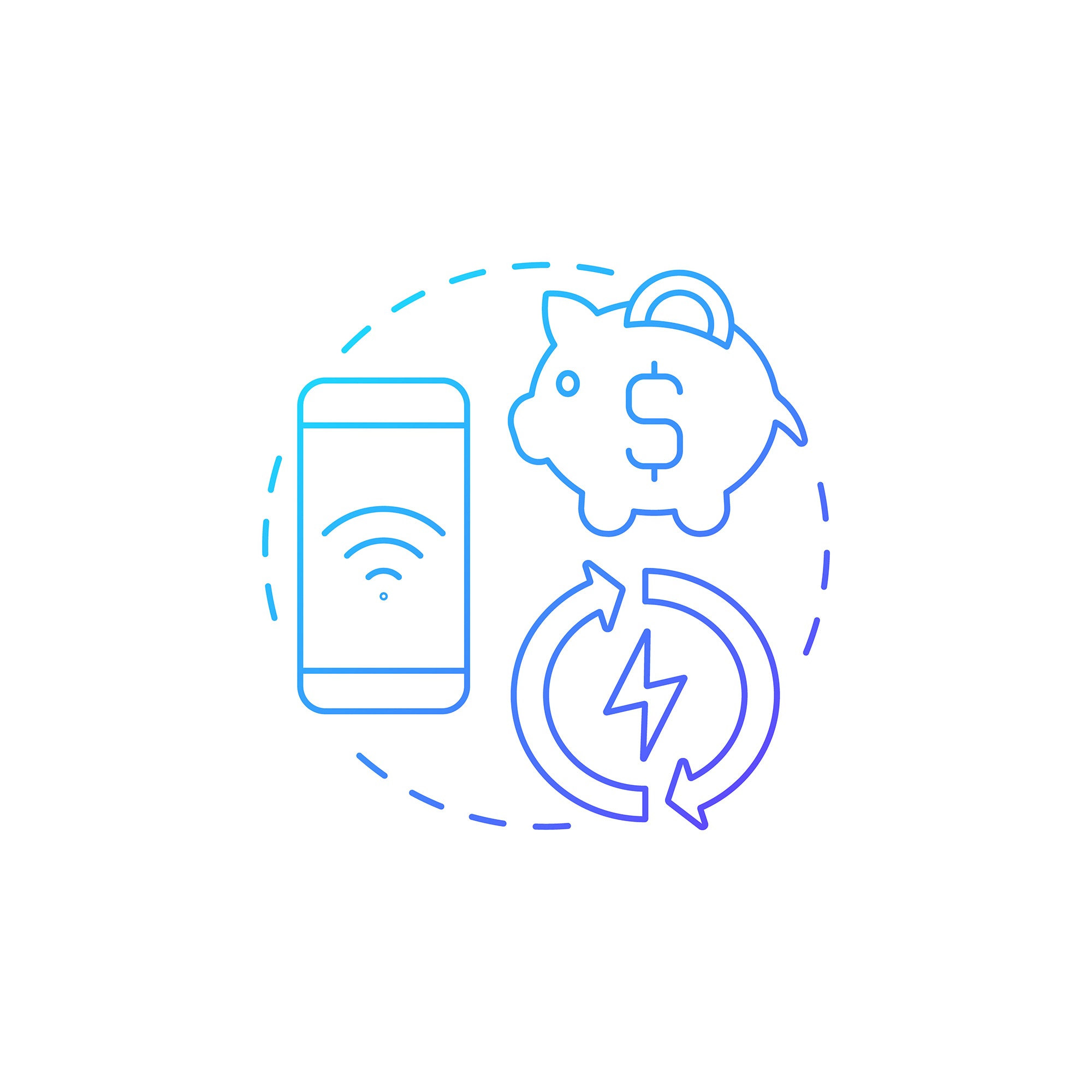 Smart technologies concept icons set