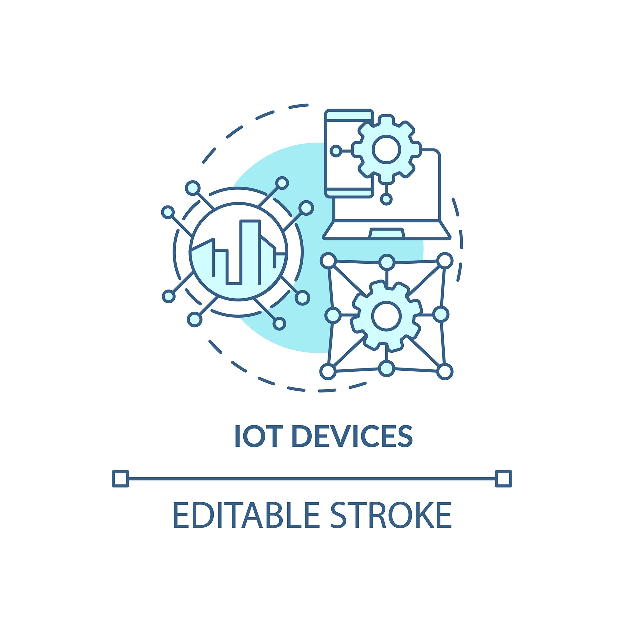 Smart technologies concept icons set