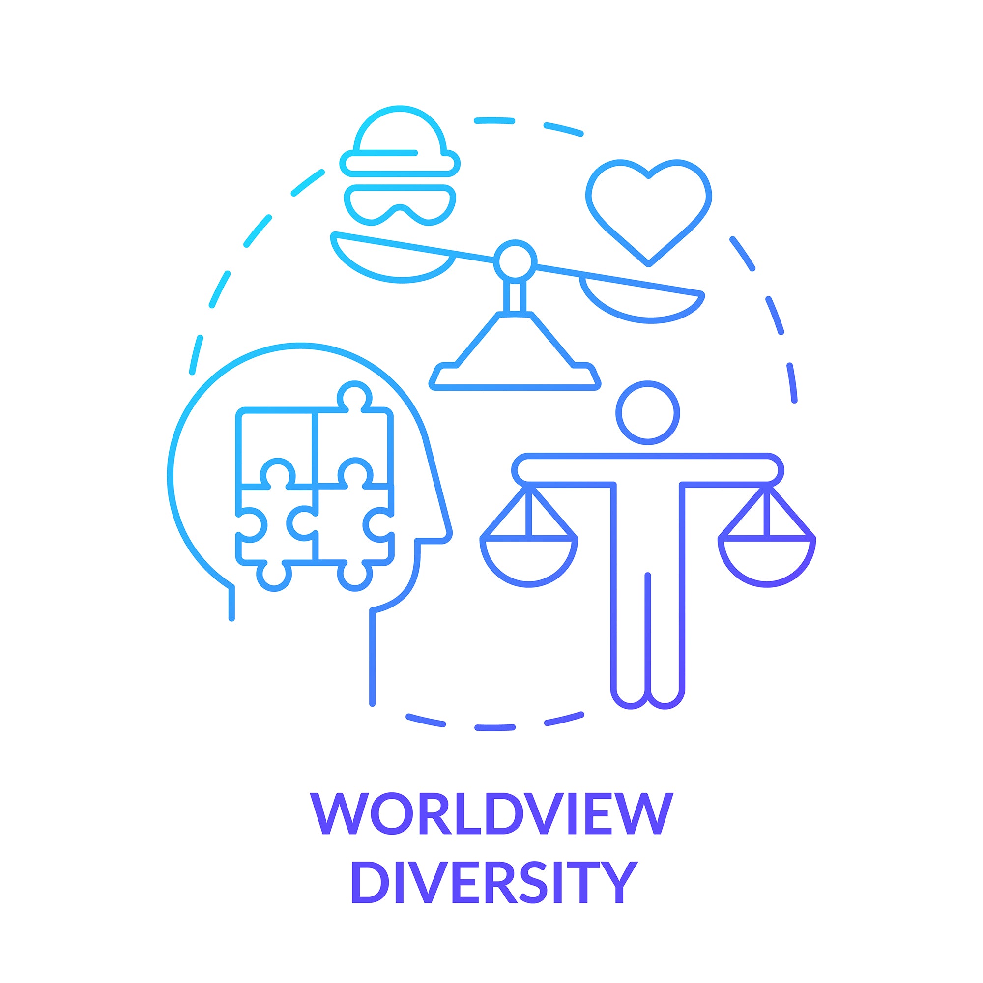 Diversity and inclusion concept icons bundle