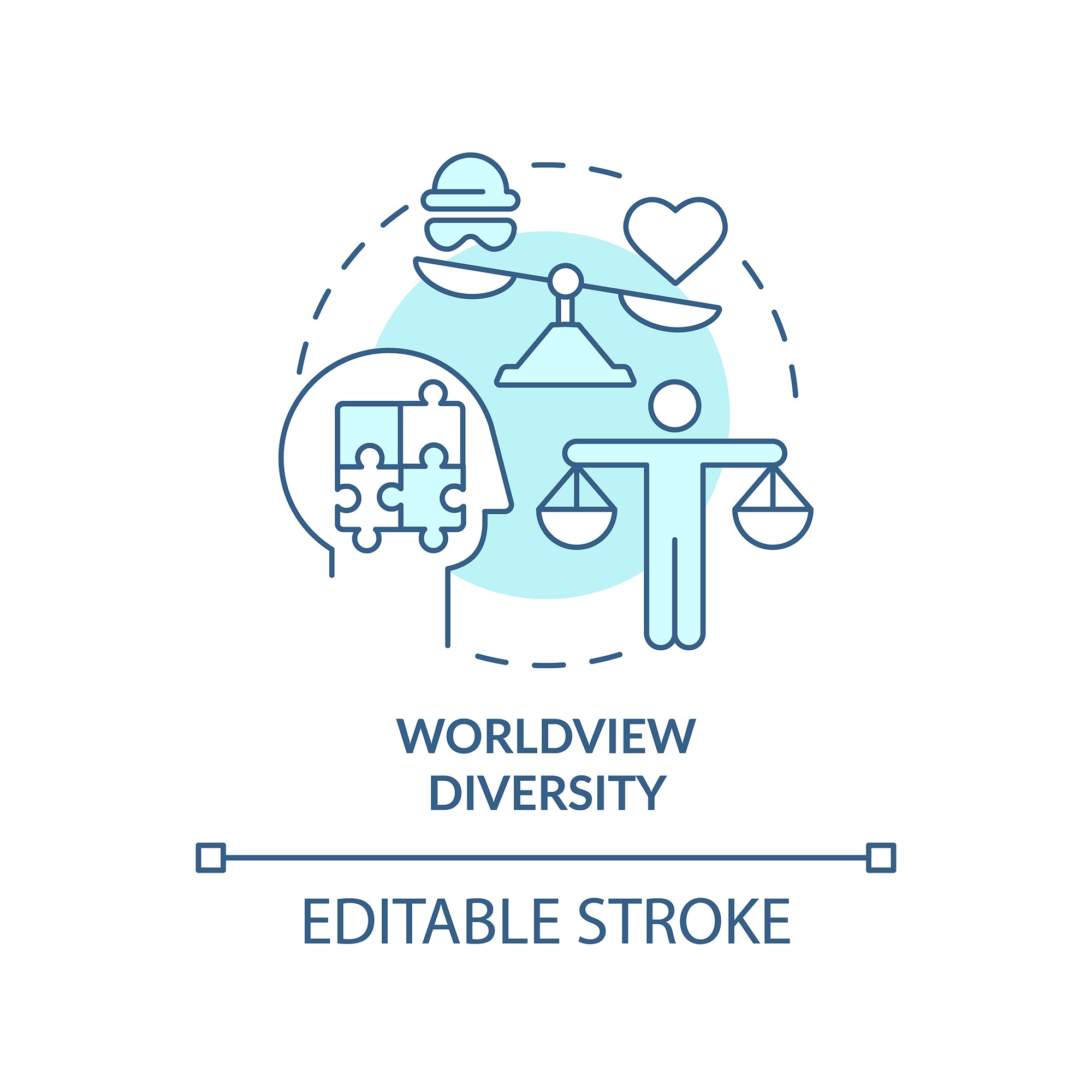 Diversity and inclusion concept icons bundle