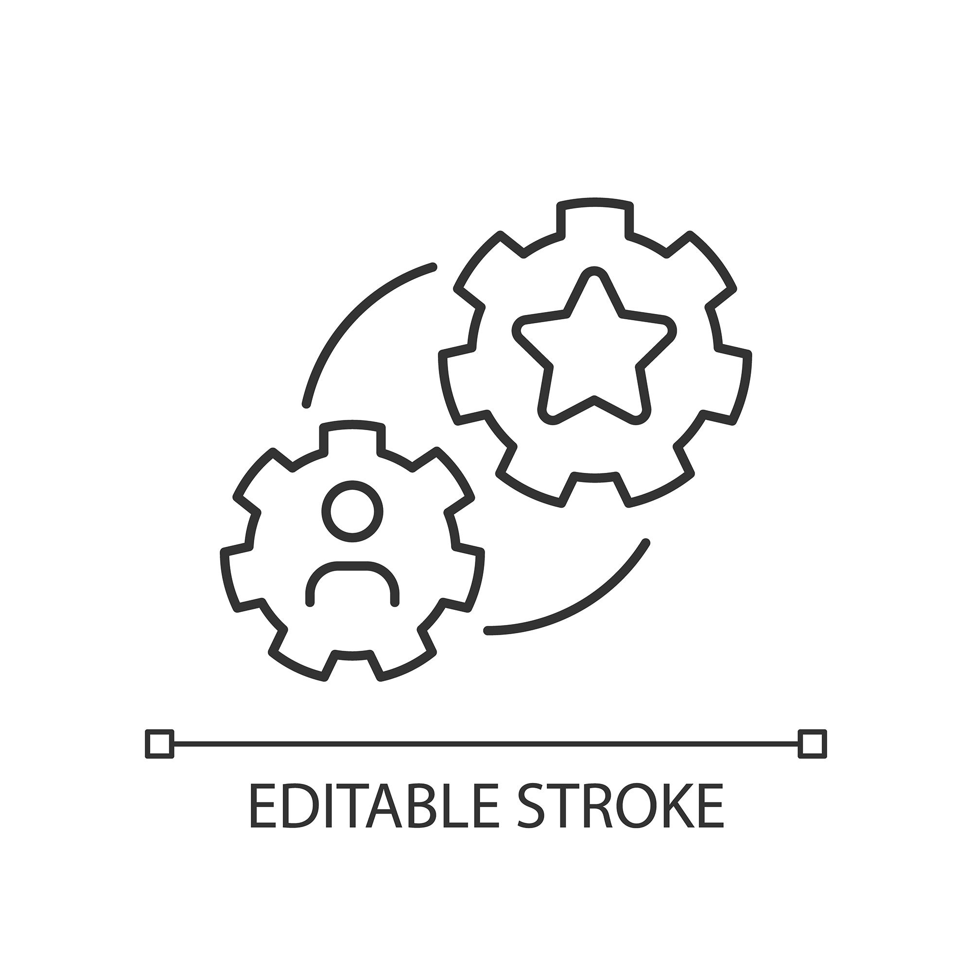 Organizational ethics linear icons set