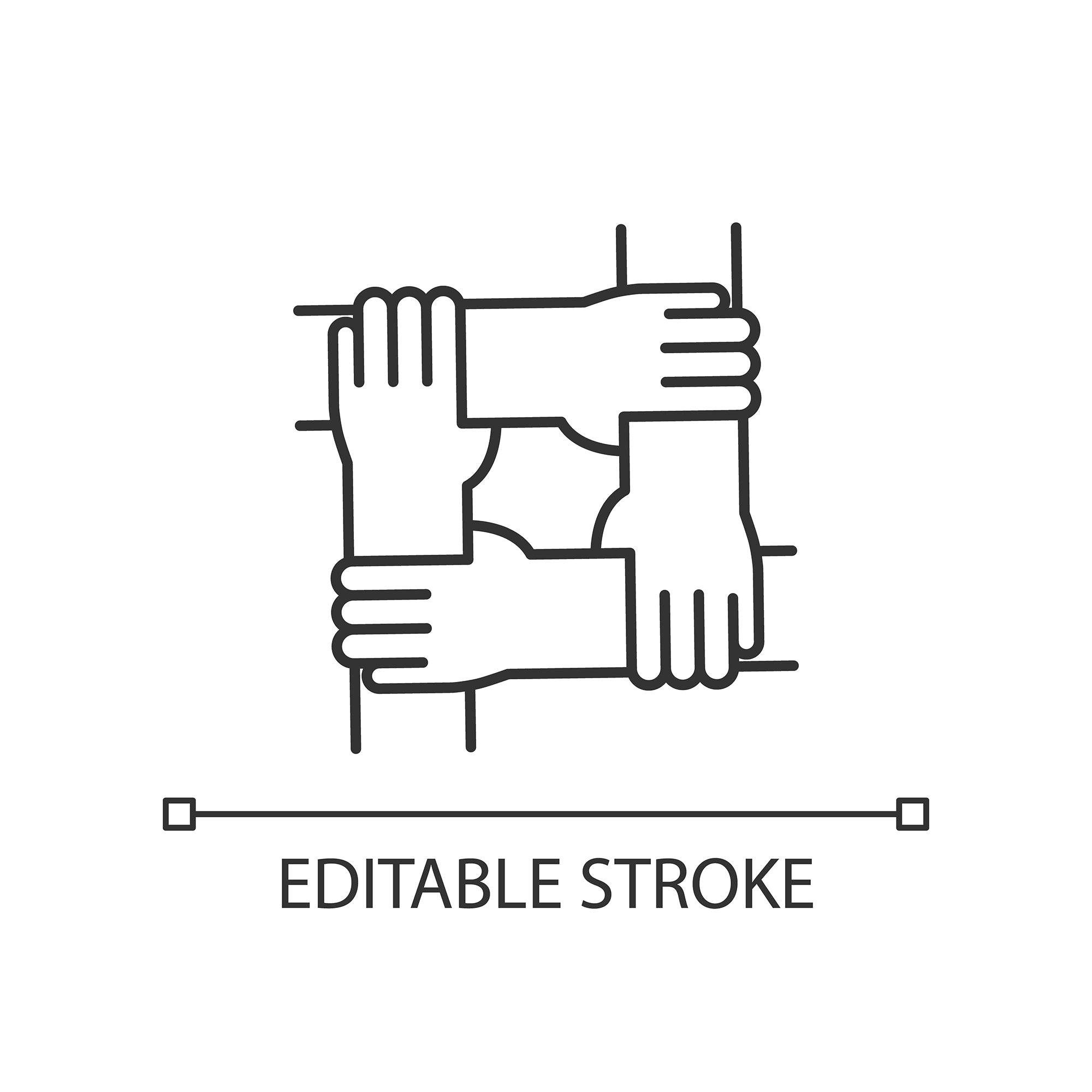 Organizational ethics linear icons set