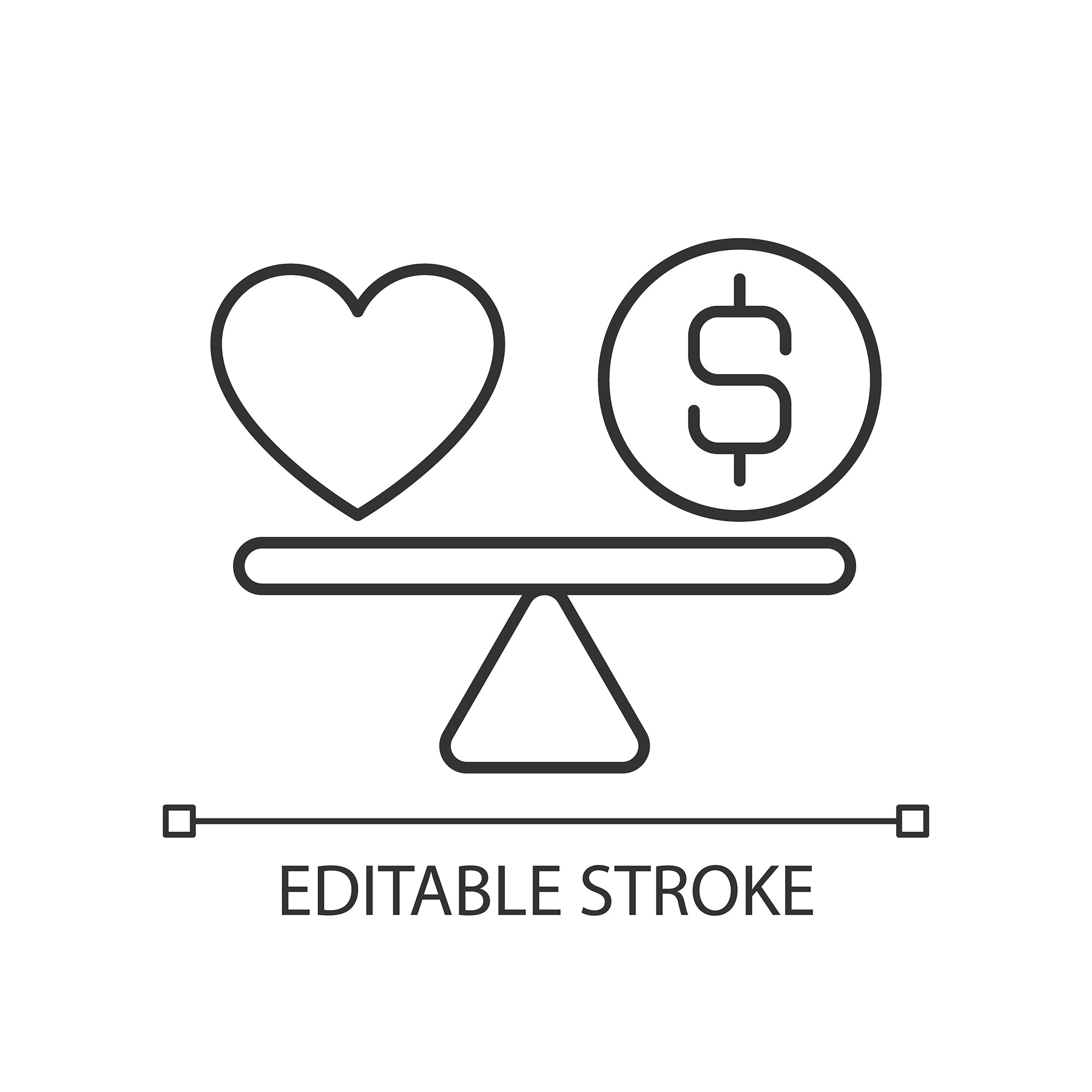 Organizational ethics linear icons set