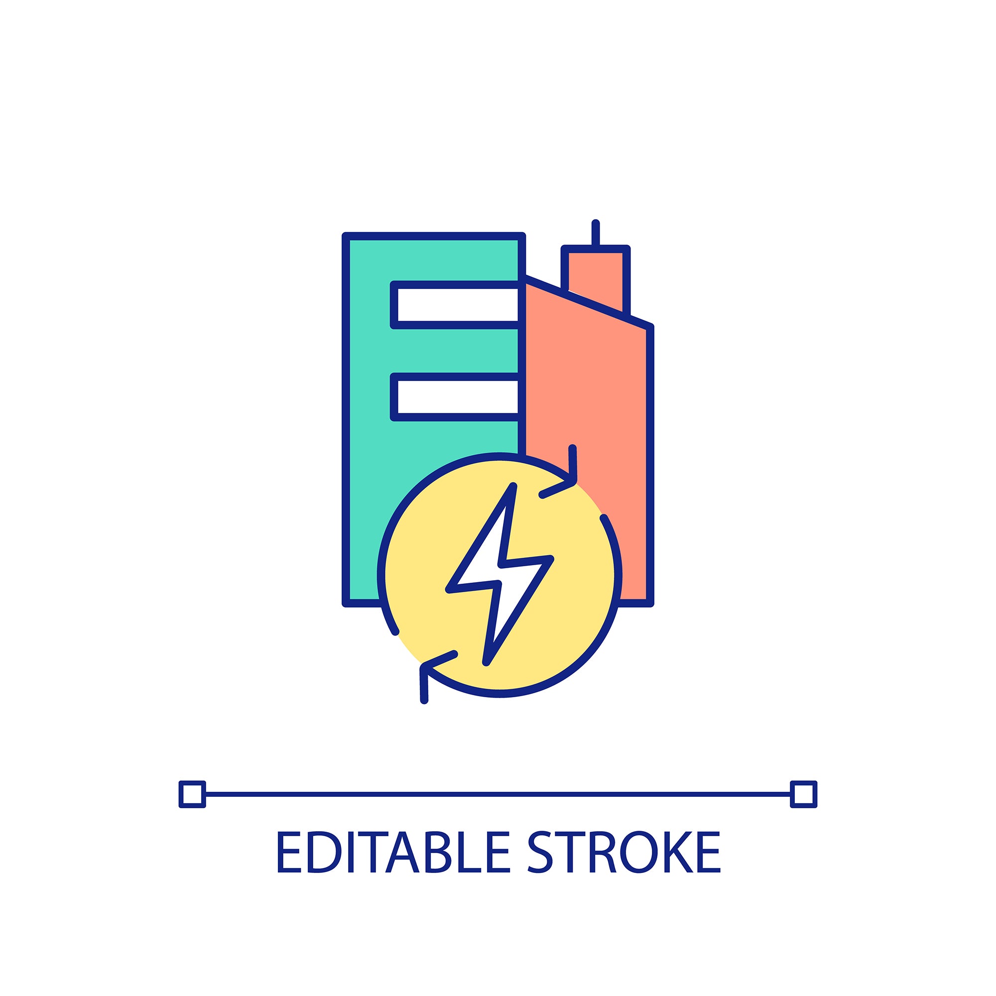 Energy efficiency RGB color icons set