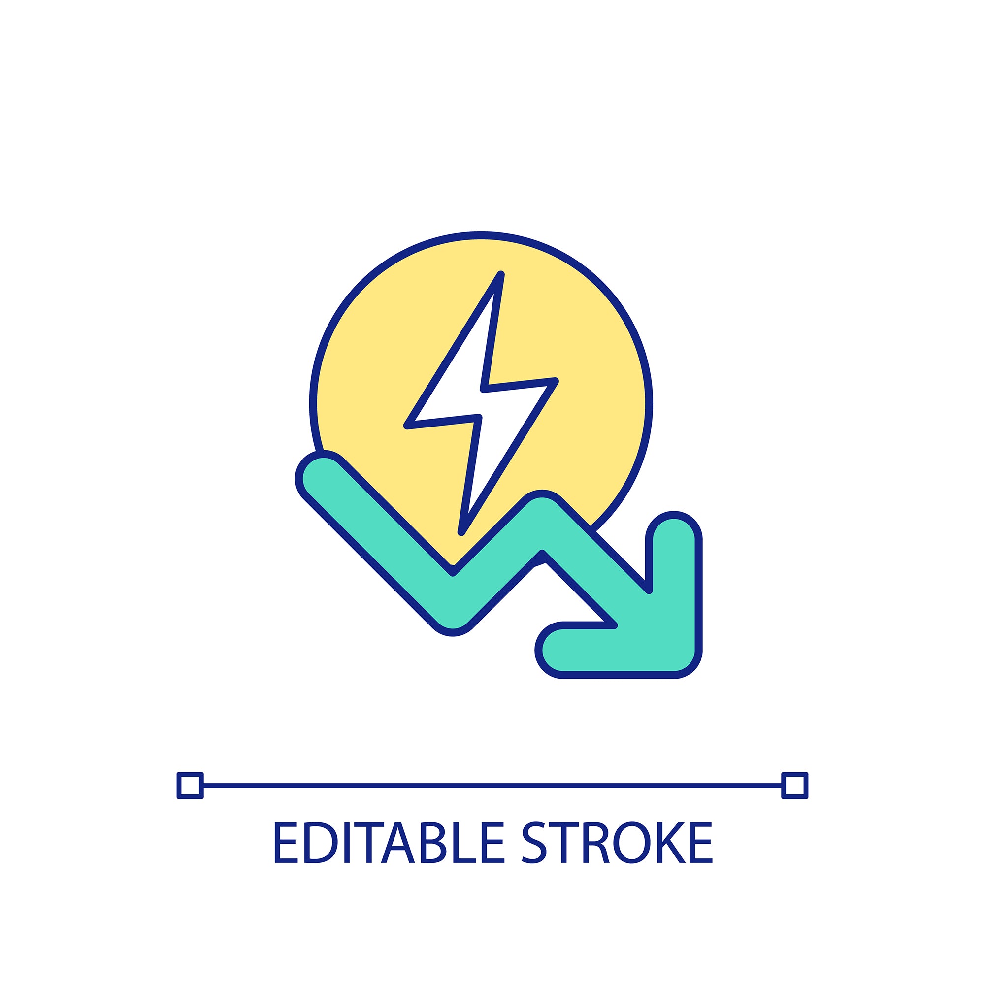Energy efficiency RGB color icons set