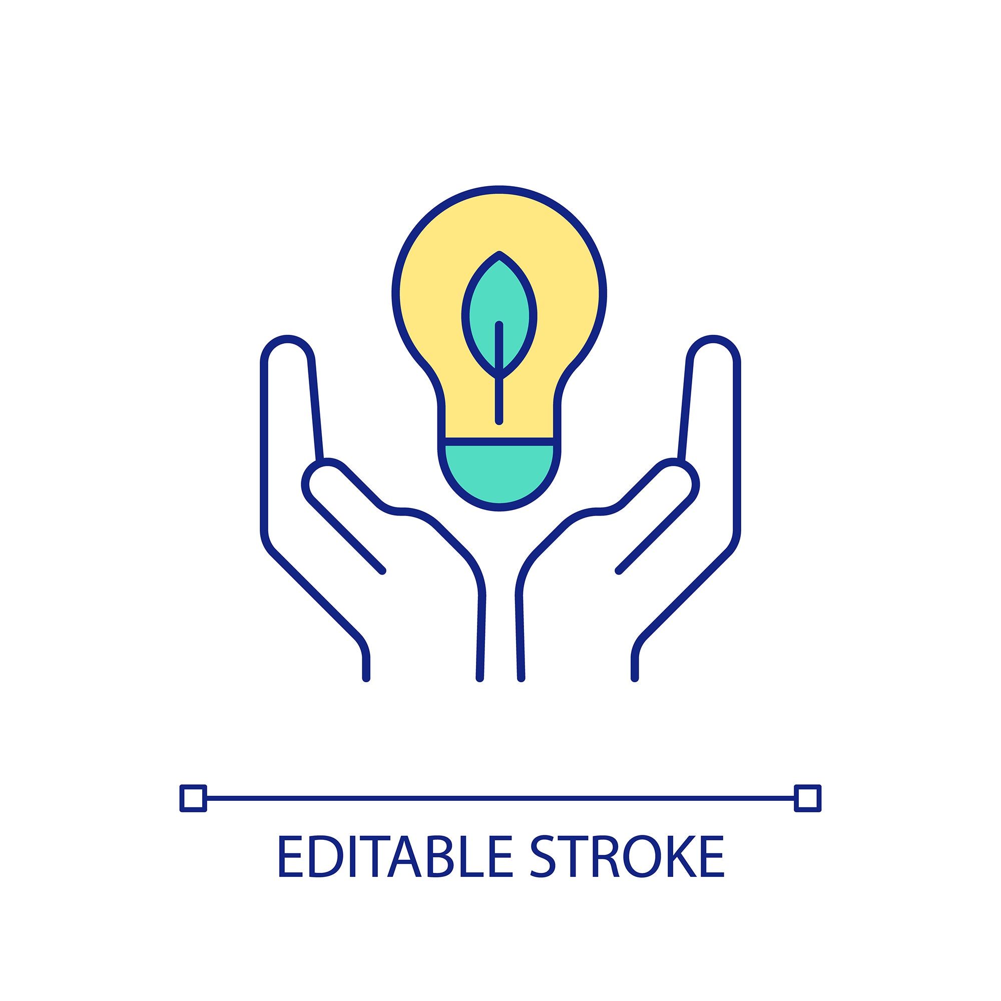 Energy efficiency RGB color icons set
