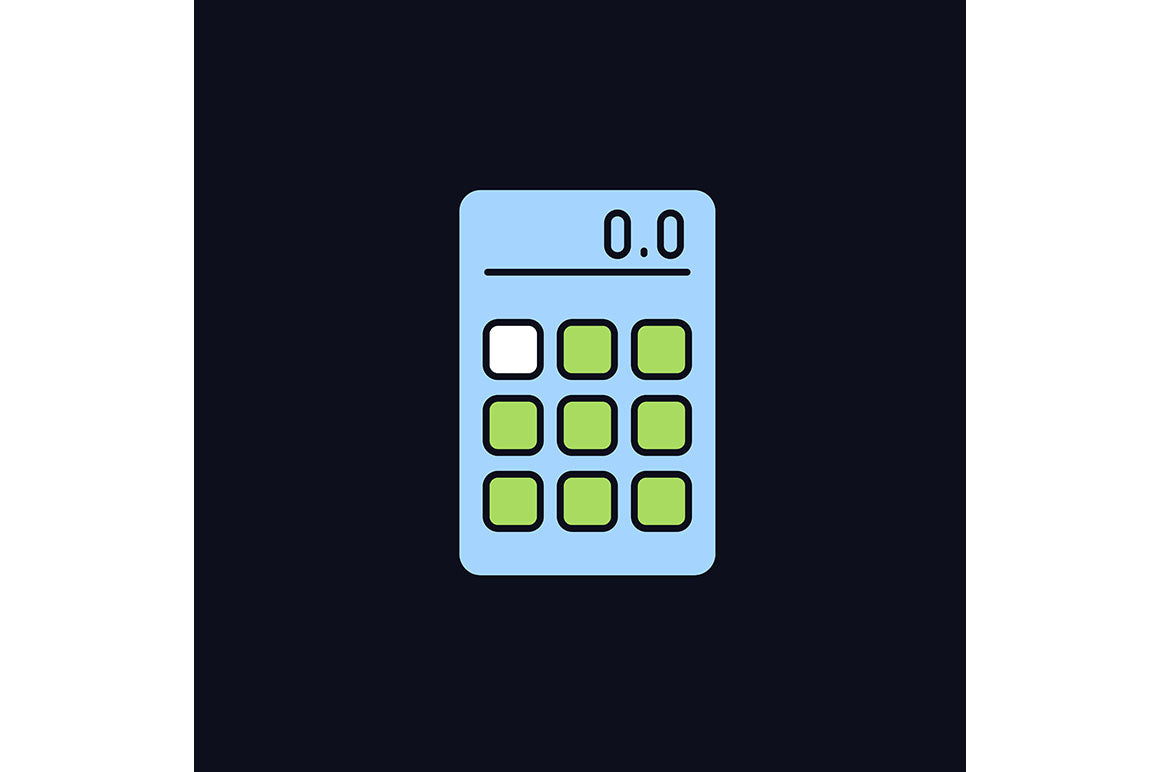 School supplies light and dark theme RGB color icons set