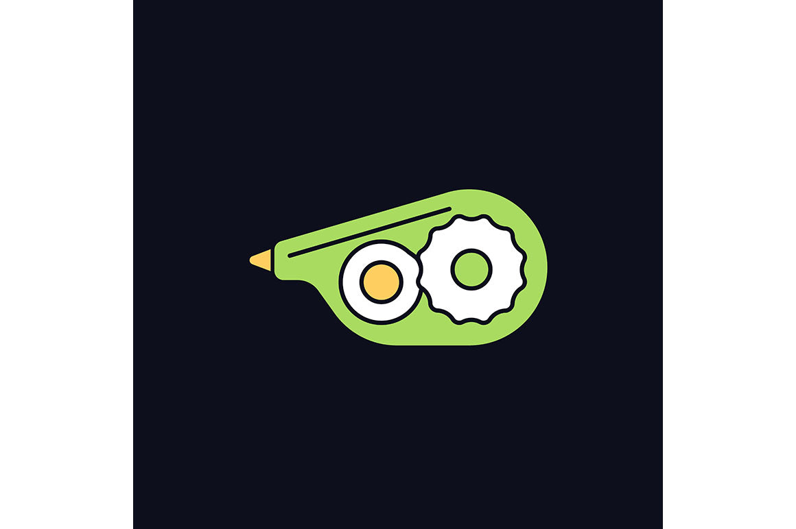 School supplies light and dark theme RGB color icons set