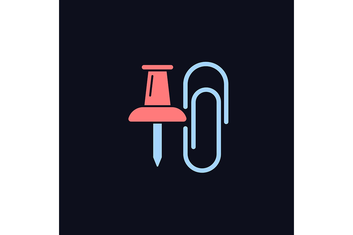 School supplies light and dark theme RGB color icons set