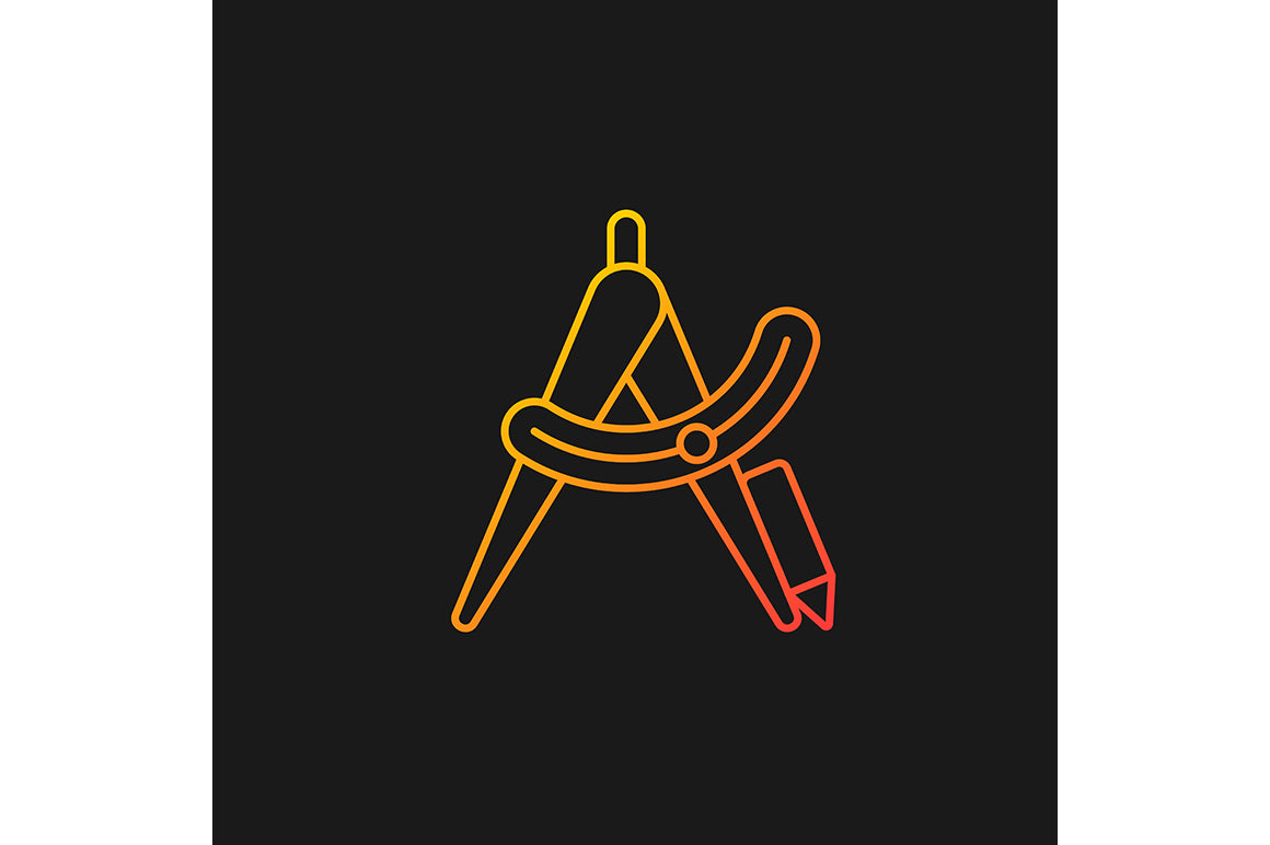 School supplies gradient icons set for dark and light mode