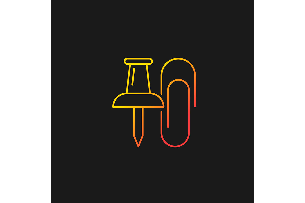 School supplies gradient icons set for dark and light mode