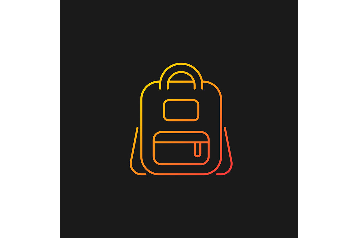 School supplies gradient icons set for dark and light mode