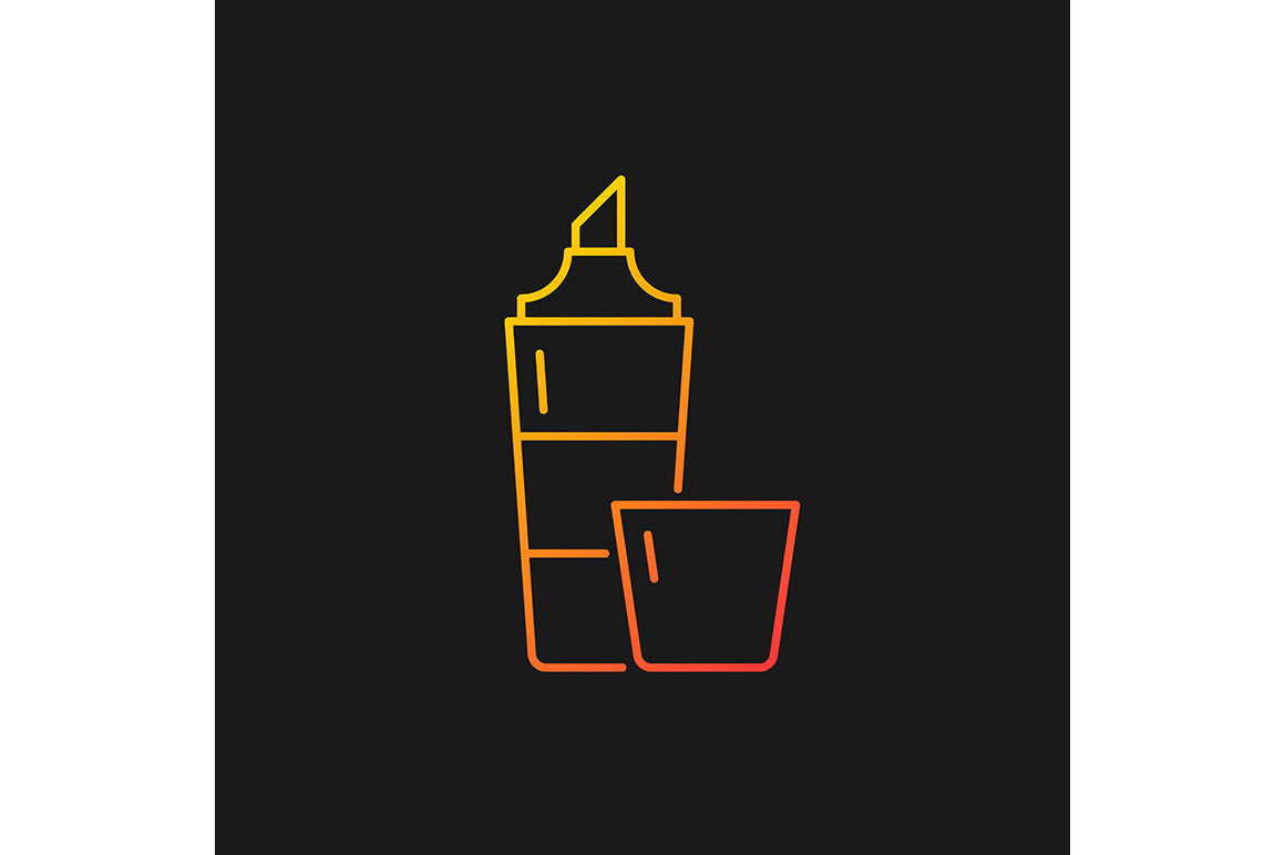 School supplies gradient icons set for dark and light mode