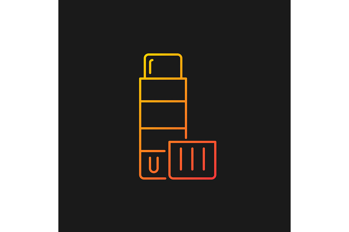 School supplies gradient icons set for dark and light mode