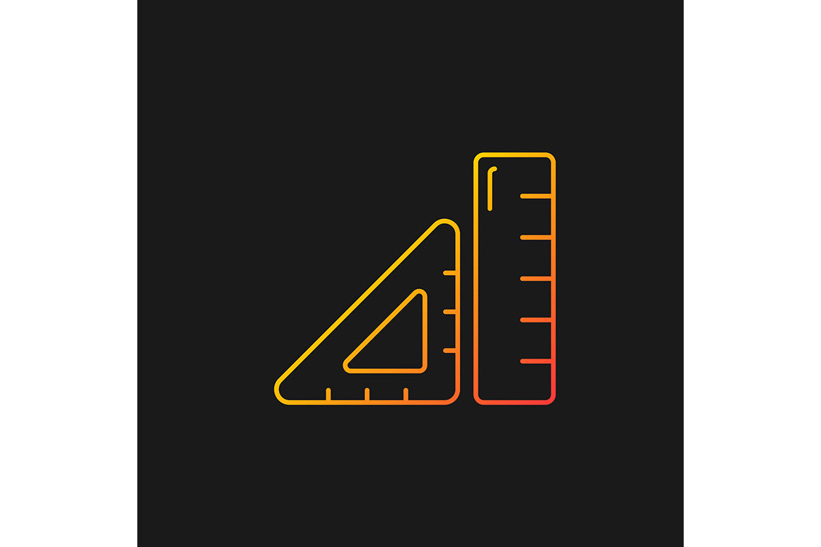 School supplies gradient icons set for dark and light mode