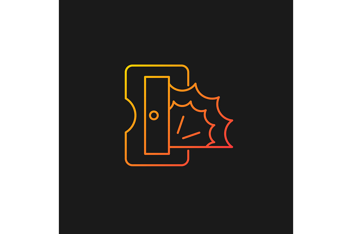 School supplies gradient icons set for dark and light mode