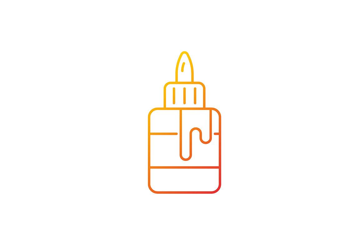 School supplies gradient icons set for dark and light mode
