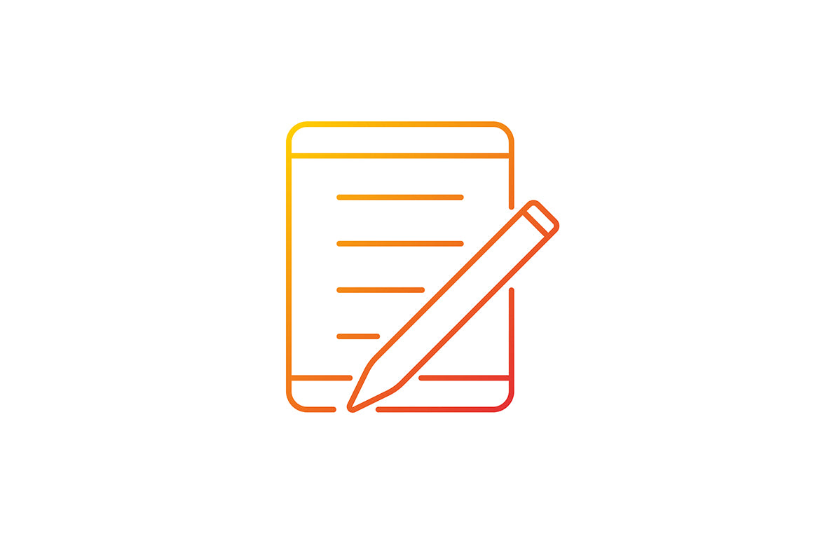 School supplies gradient icons set for dark and light mode