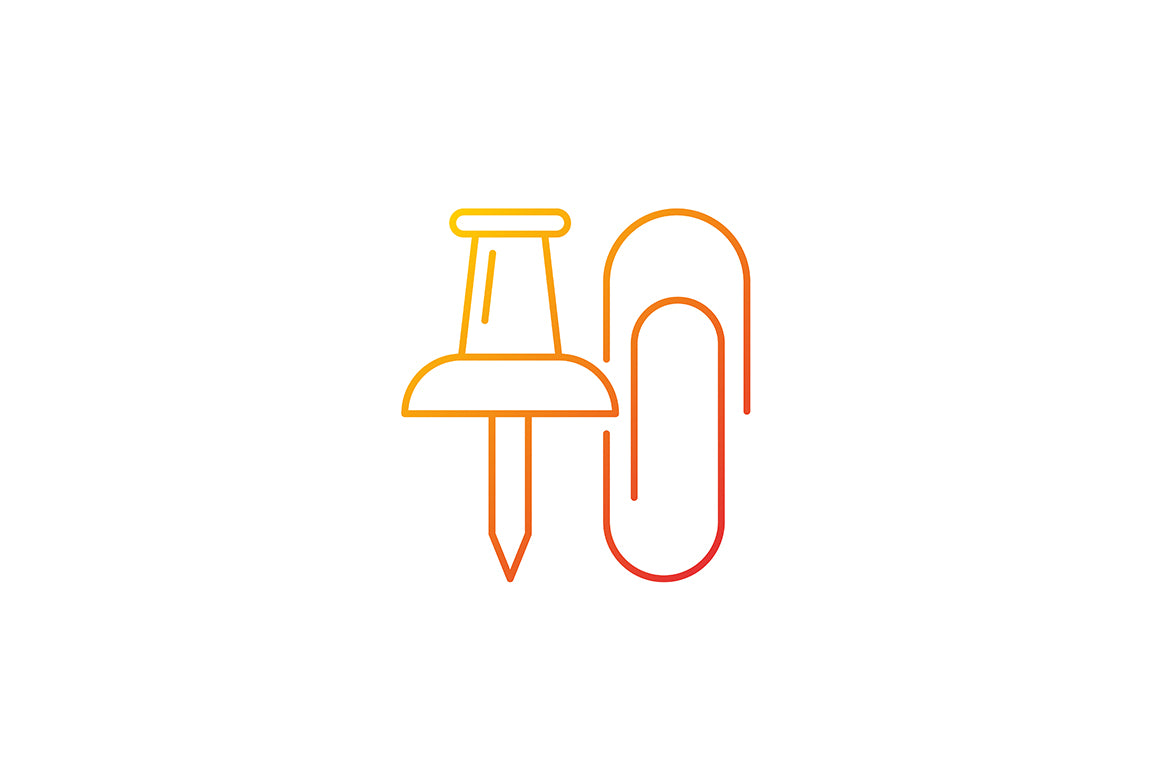 School supplies gradient icons set for dark and light mode