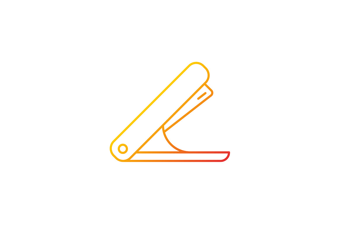 School supplies gradient icons set for dark and light mode