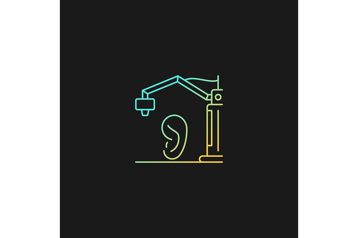 3d printing technology gradient icons set for dark and light mode