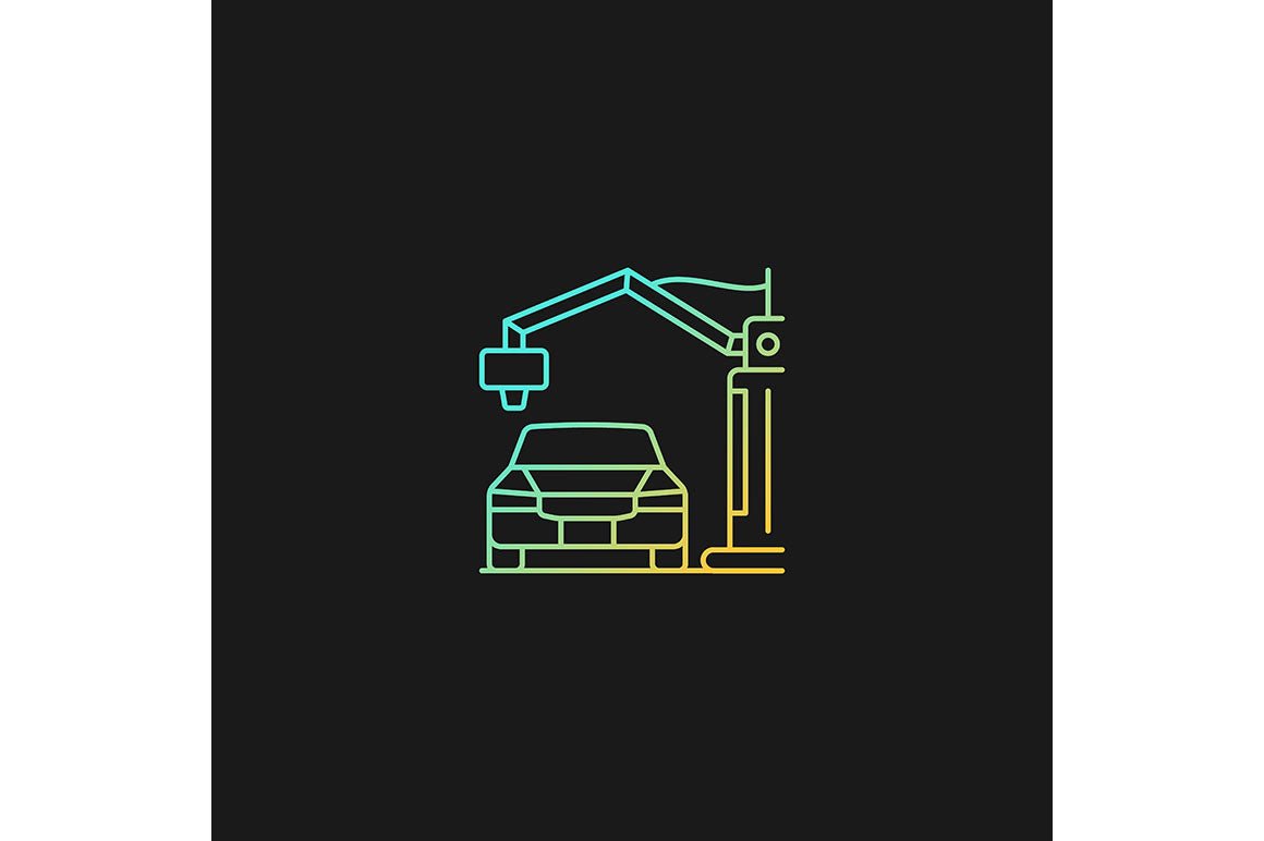 3d printing technology gradient icons set for dark and light mode