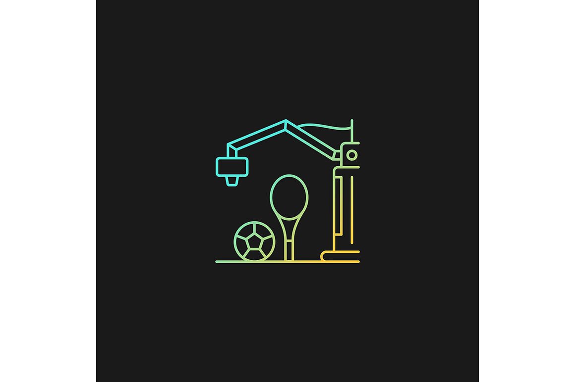 3d printing technology gradient icons set for dark and light mode