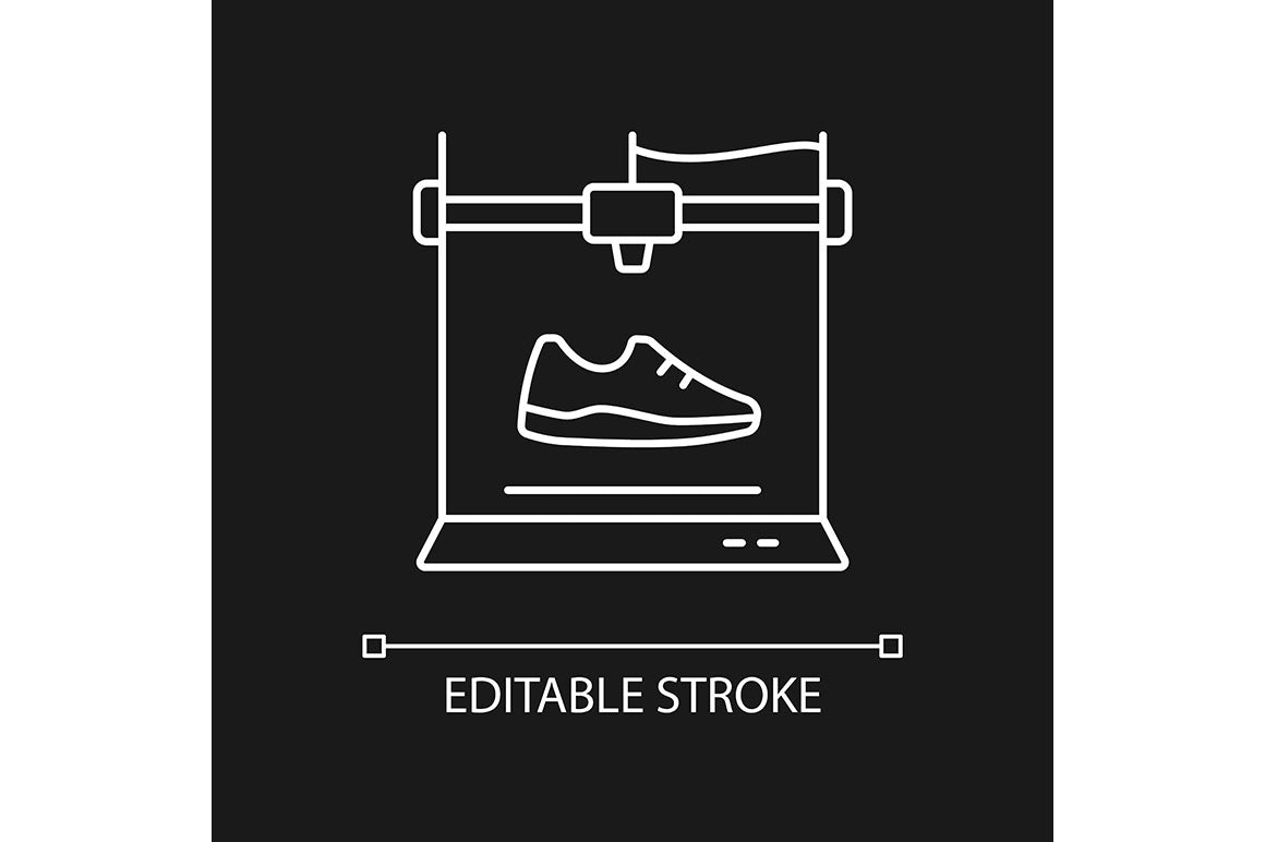 3d printing technology linear icons set for dark and light mode