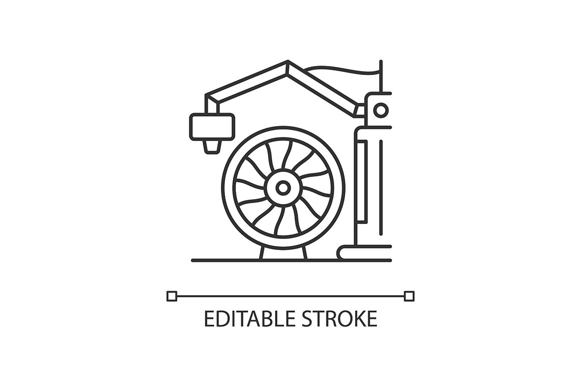 3d printing technology linear icons set for dark and light mode