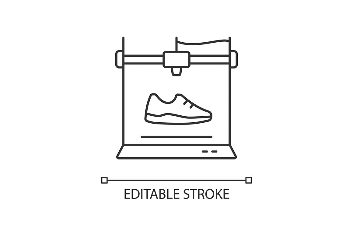 3d printing technology linear icons set for dark and light mode