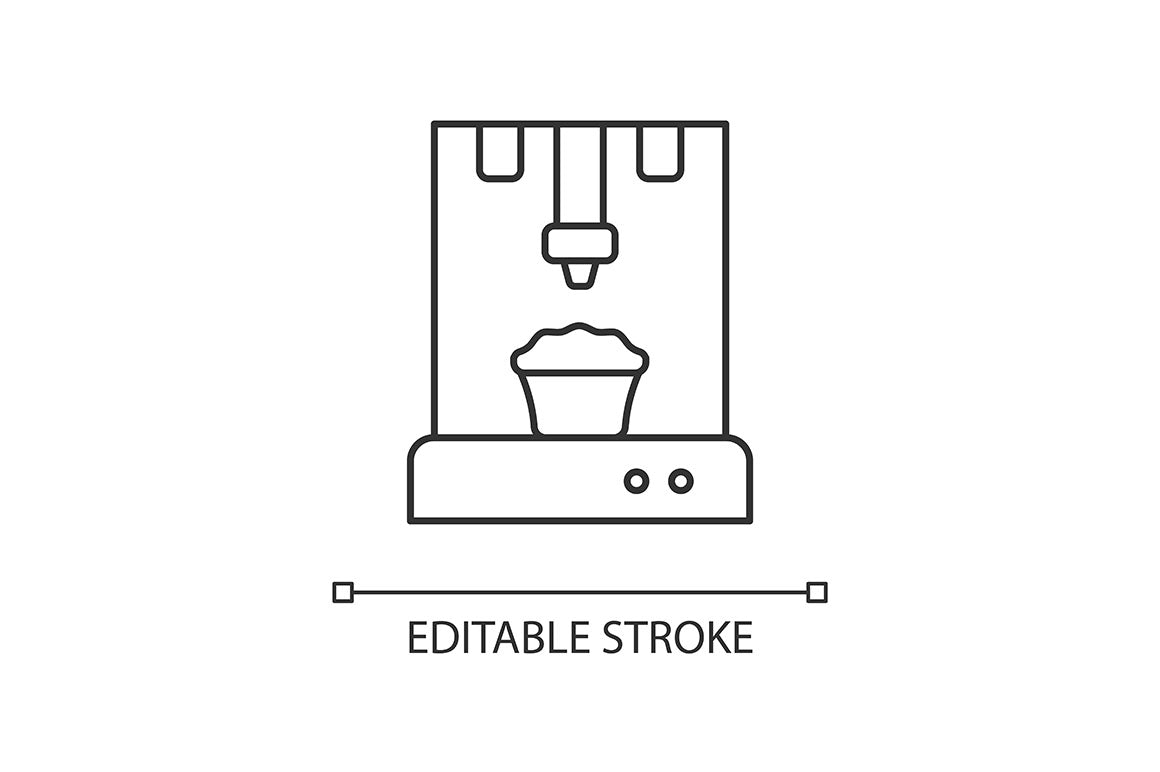 3d printing technology linear icons set for dark and light mode