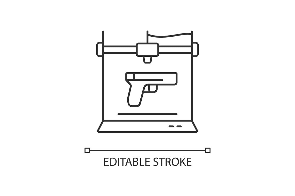 3d printing technology linear icons set for dark and light mode