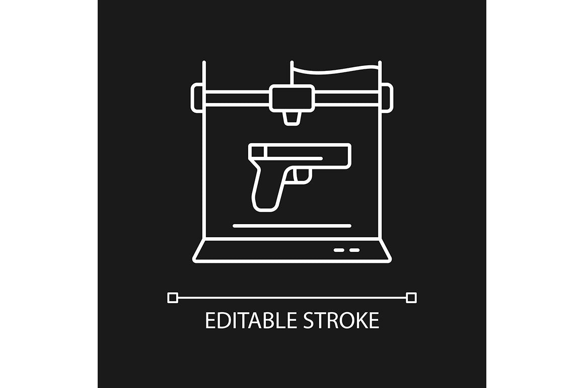 3d printing technology linear icons set for dark and light mode