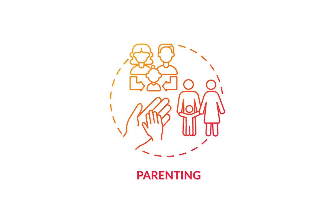 Adulthood psychology and social relationship concept icons set