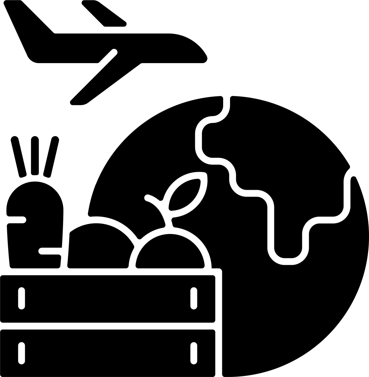 Agriculture related black glyph icons set on white space