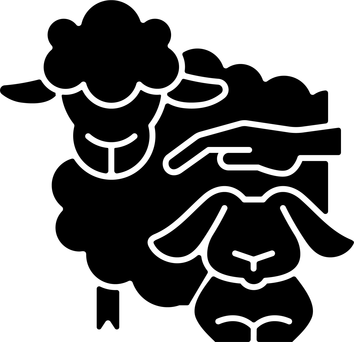 Agriculture related black glyph icons set on white space