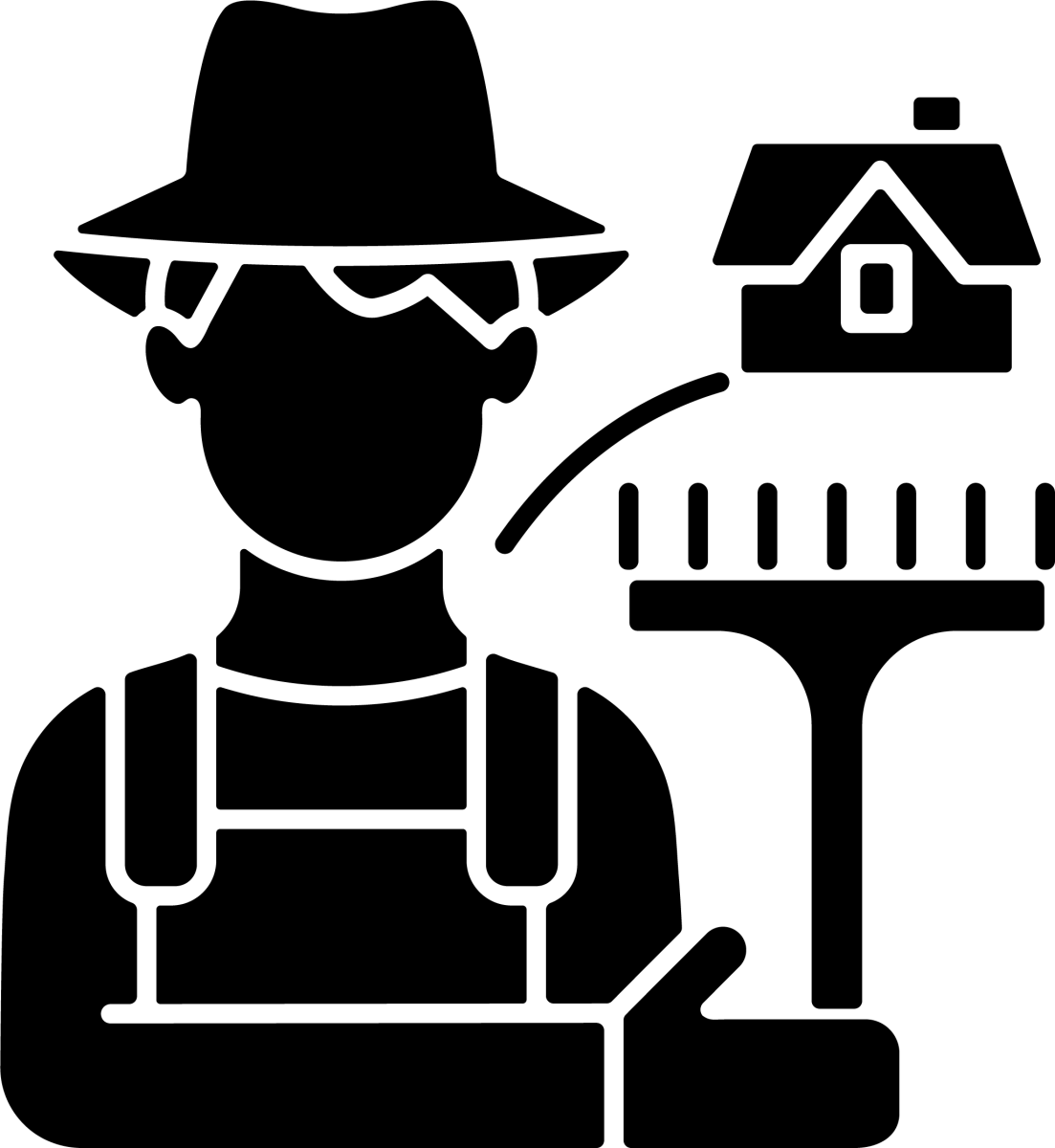 Agriculture related black glyph icons set on white space