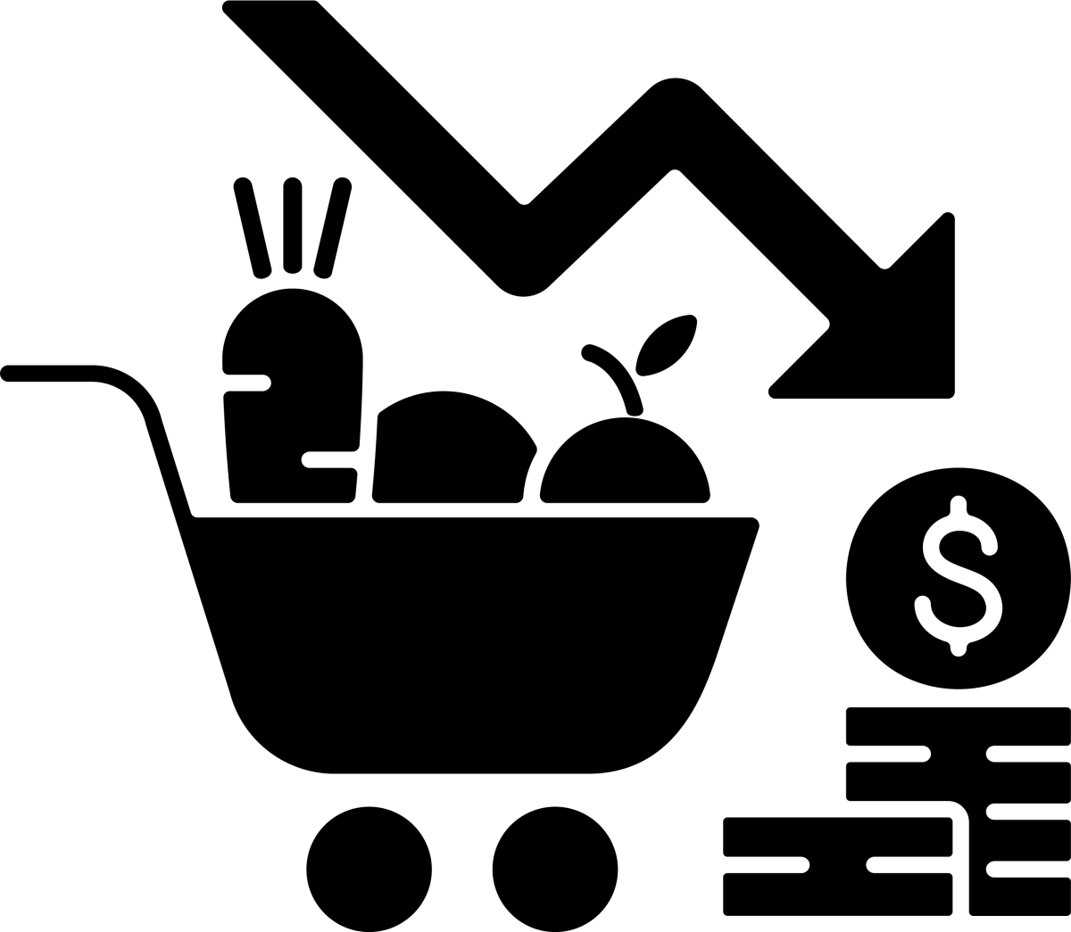 Agriculture related black glyph icons set on white space