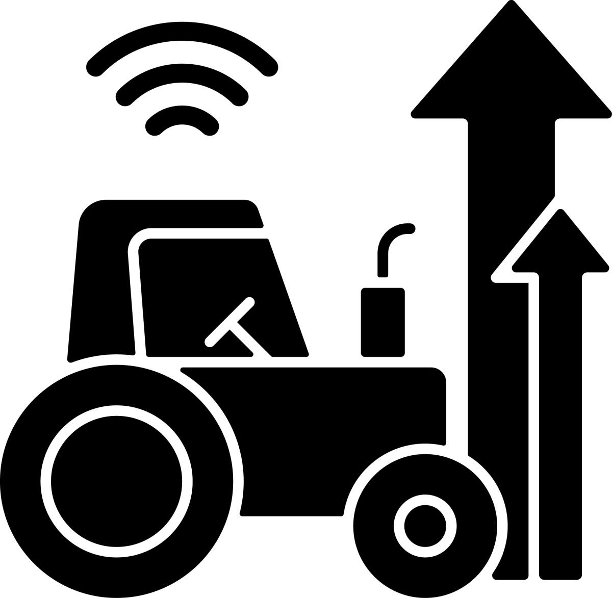 Agriculture related black glyph icons set on white space