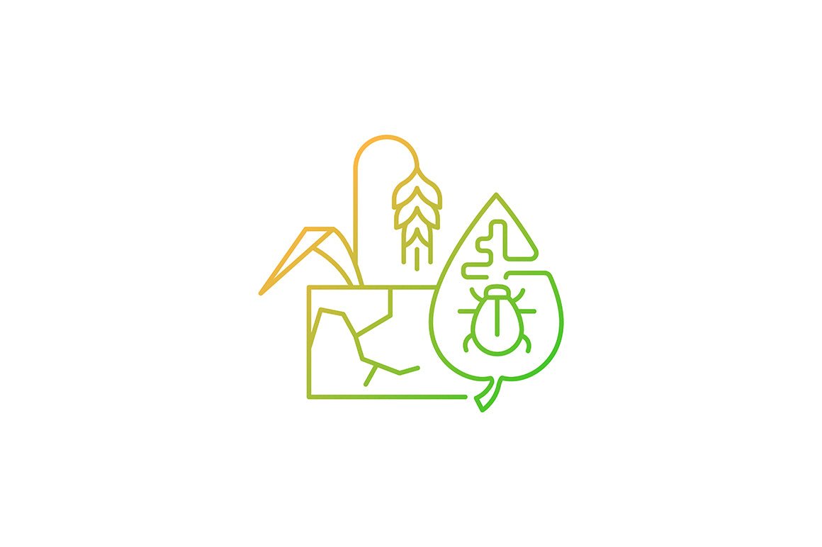 Agriculture related gradient linear vector icons set