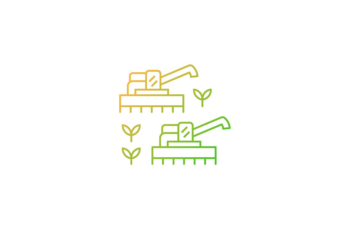 Agriculture related gradient linear vector icons set