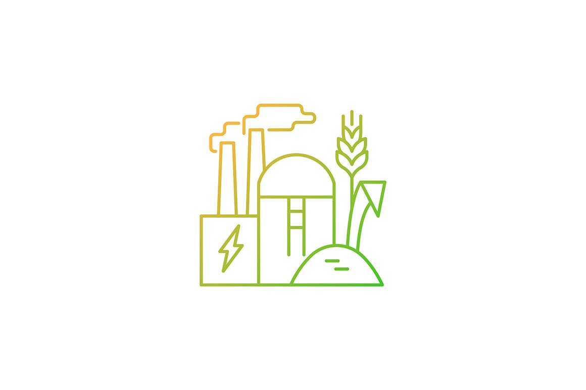 Agriculture related gradient linear vector icons set