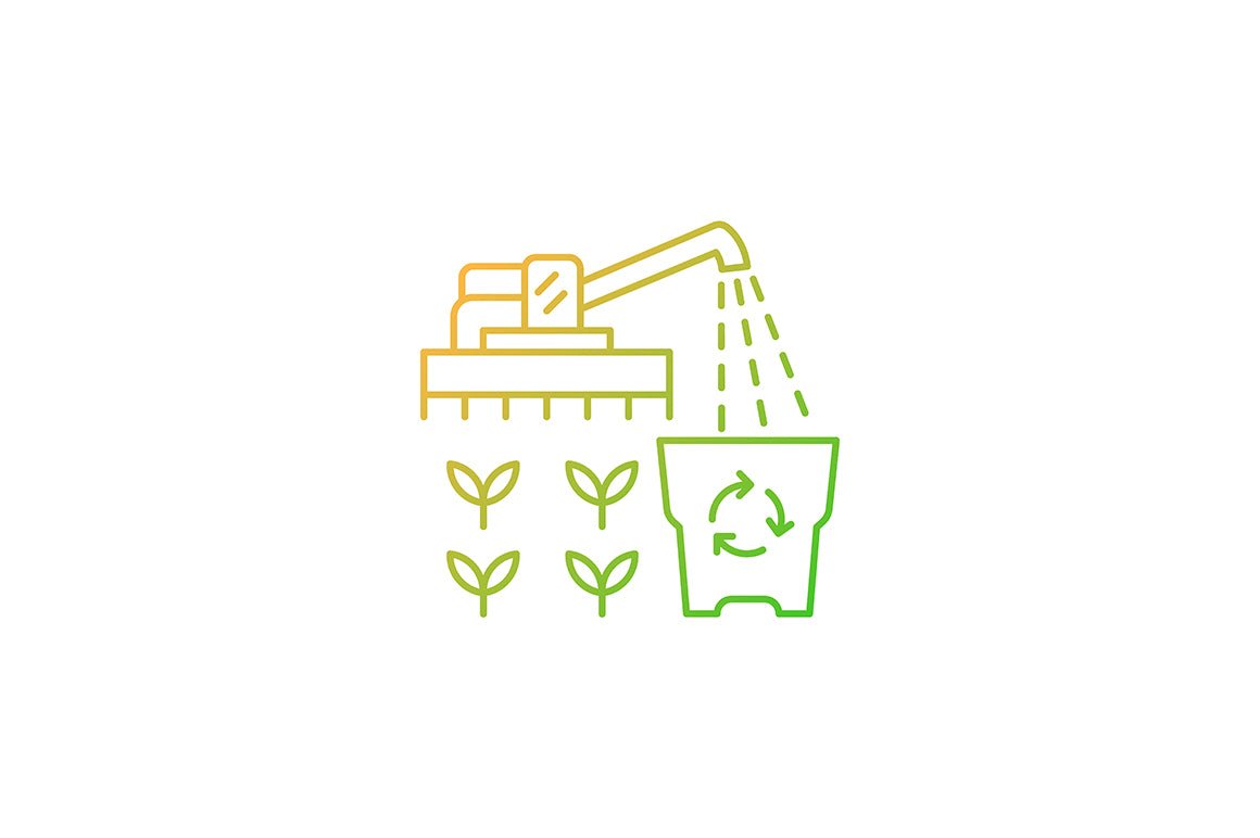 Agriculture related gradient linear vector icons set