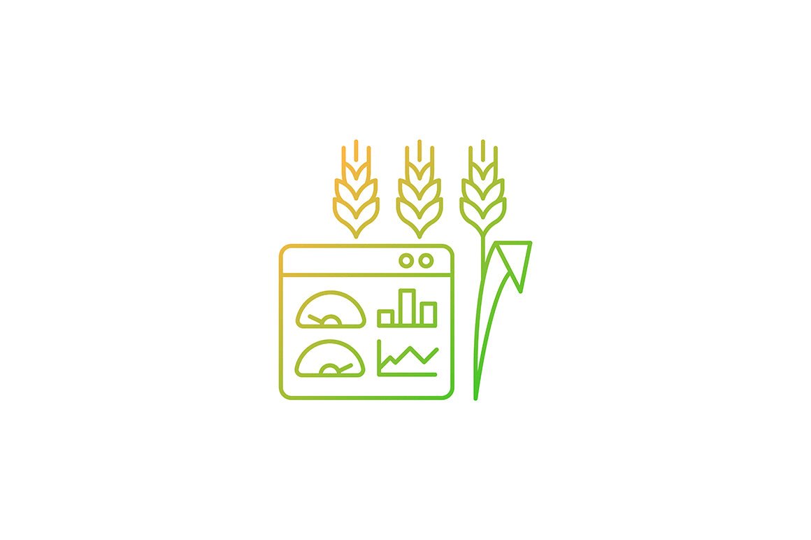 Agriculture related gradient linear vector icons set