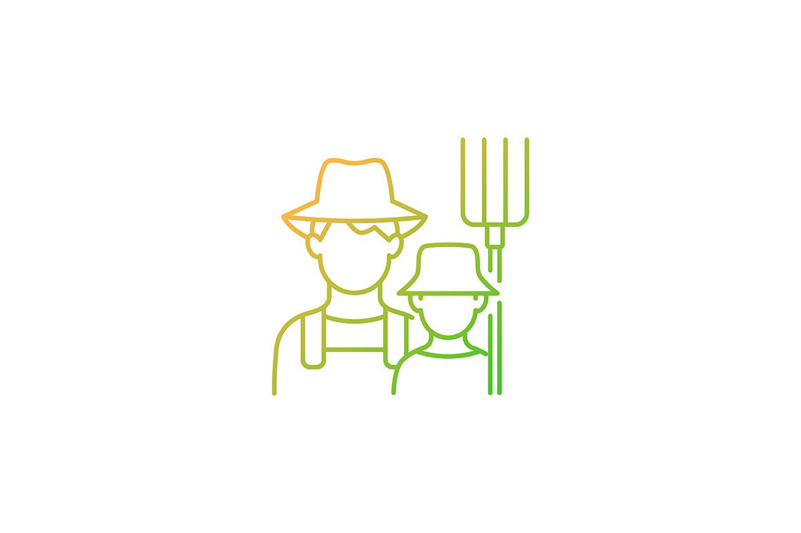 Agriculture related gradient linear vector icons set