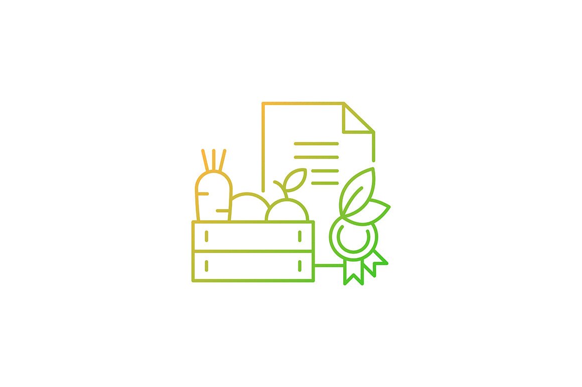 Agriculture related gradient linear vector icons set