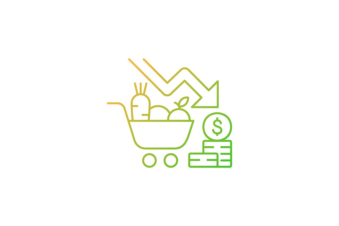 Agriculture related gradient linear vector icons set