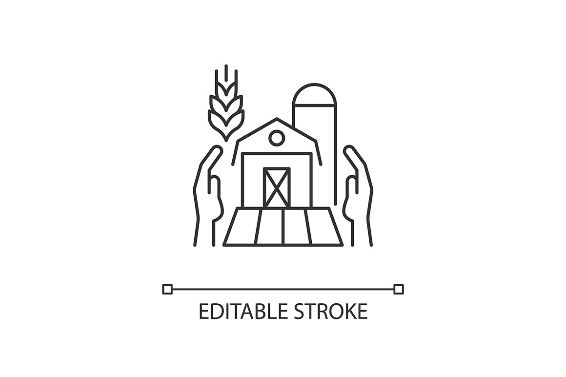 Agriculture related linear icons set for dark and light mode