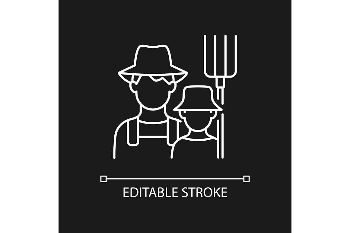 Agriculture related linear icons set for dark and light mode