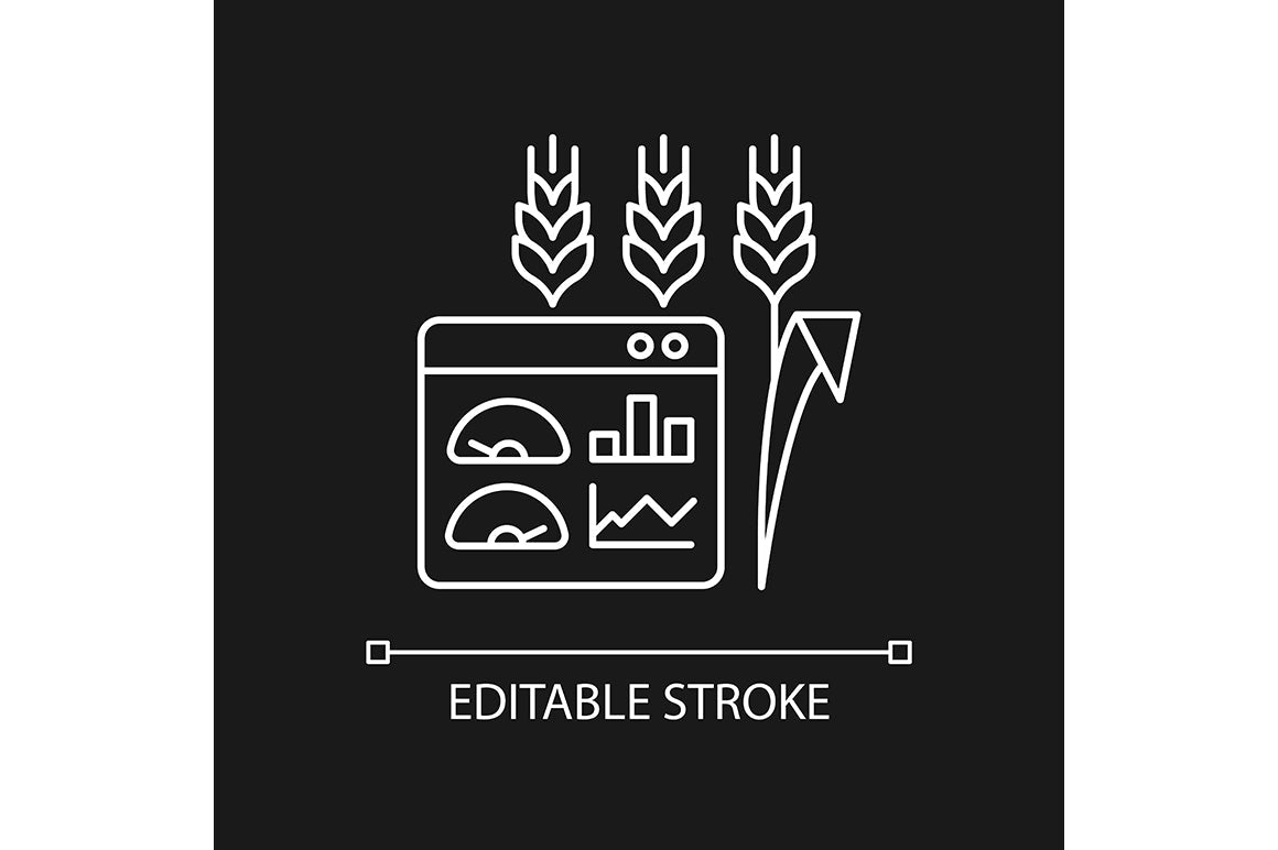 Agriculture related linear icons set for dark and light mode